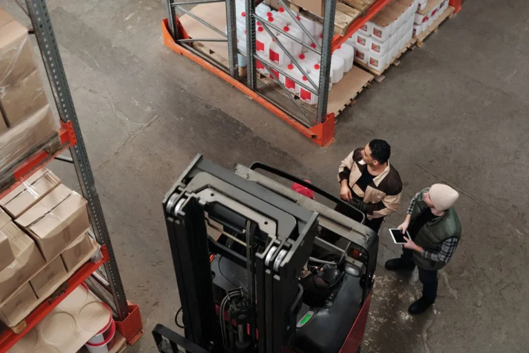 Worker organizing inventory during a seasonal staffing peak